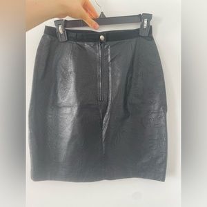 Real leather skirt
